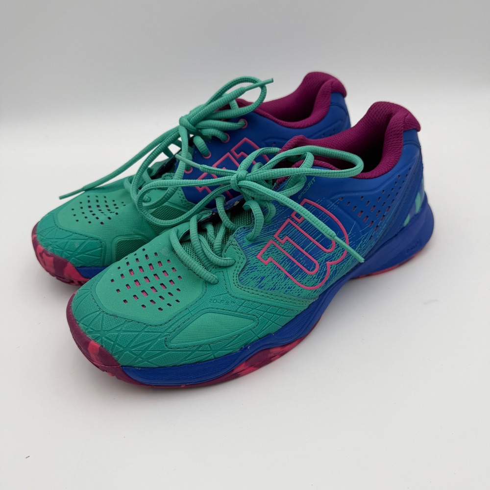 Wilson tennis pickleball sneakers aqua blue running shoes womens 8.5 gym active